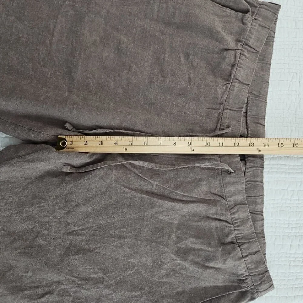 H&M Men's‎ Linen Blend Jogger Men's XXL Brown Drawstring Elastic EUC Lightweight